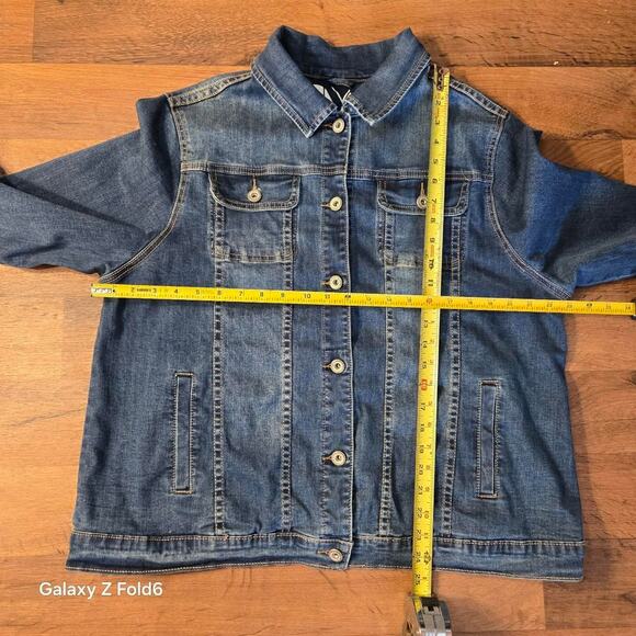 White Mark bedazzled dragon Demin jean jacket size 2xL - Picture 7 of 8